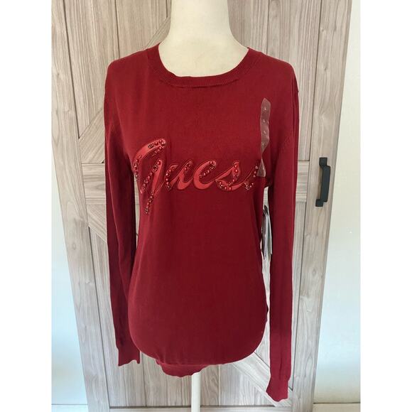 NWT GUESS women’s LILIANE logo, long sleeve sweater large - Picture 2 of 8